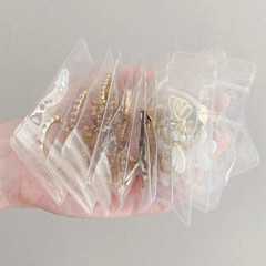 Anti Tarnish Jewelry Bags Clear PVC Ziplock Resealable Ring Earring 10-100Pcs