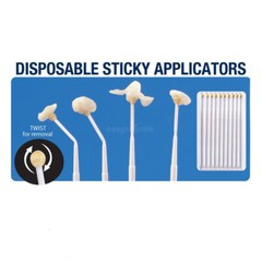 60Pc Dental lab Disposable Sticky Applicators With Adhesive Tip Micro Brush 10CM