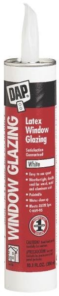 NEW FRESH CASE (12) DAP 12108 10OZ WHITE WINDOW GLAZING COMPOUND CAULK 6917876