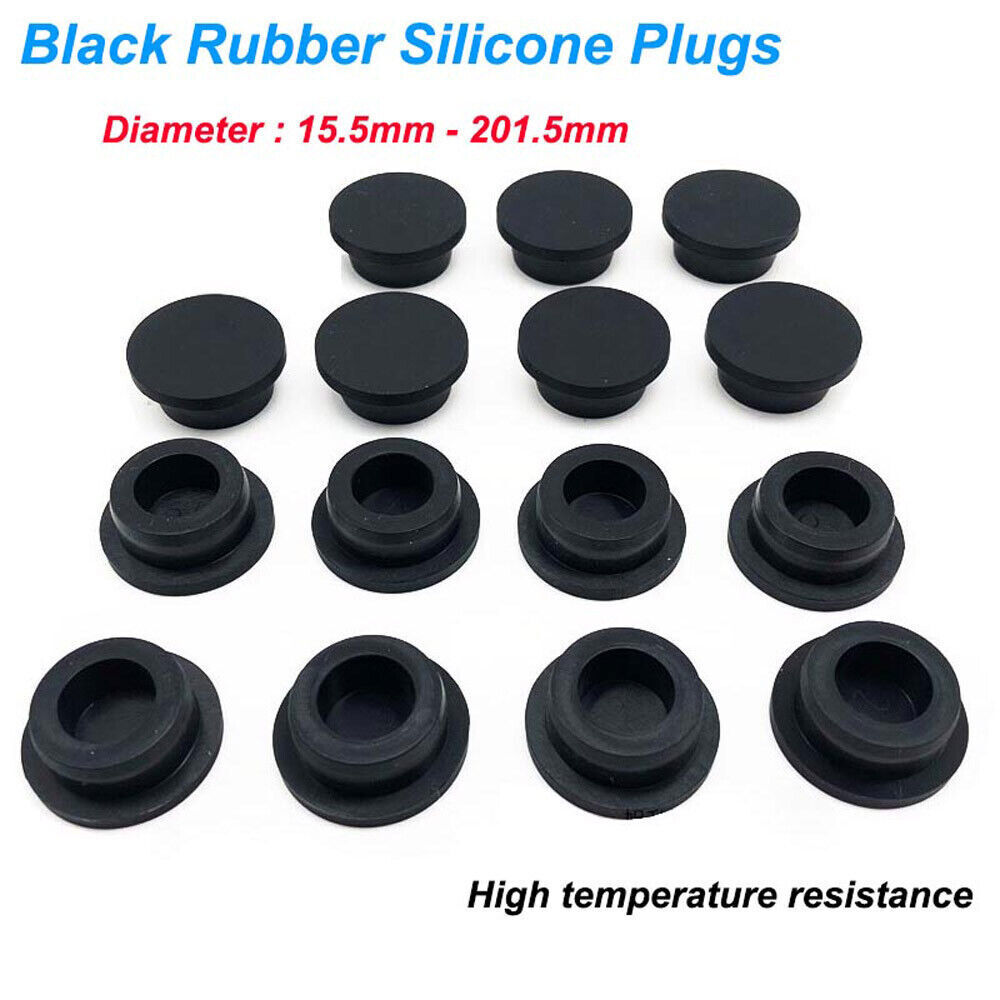 Dust-Proof Black Rubber Plugs Dia 15.5-201.5mm Silicone Soft Stopper Sealing Cap