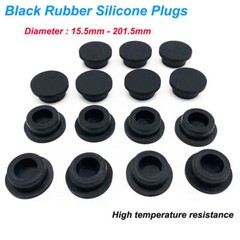 Dust-Proof Black Rubber Plugs Dia 15.5-201.5mm Silicone Soft Stopper Sealing Cap