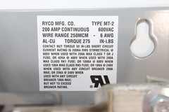 RYCO MT-2 200A 7-JAW METER SOCKET, 3-PHASE 600VAC, WIRE RANGE:250MCM-6AWG AL/CU