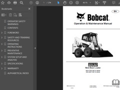 BOBCAT S530 SKID STEER LOADER MANUAL OPERATORS SERVICE REPAIR SHOP OWNERS PDF