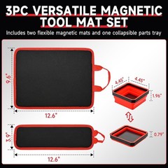 2 Magnetic Tool Mats & 1 Magnetic Parts Trays & 15 lb Telescoping Pickup Pen New