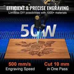 🔥 50W CO2 Laser Cutter Engraver Cutting Engraving Machine LCD Display 20×12″
