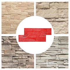 Concrete Texture Mold, Cement Texture Wall Mold Red PU 28.15*11.81*0.71 in NEW
