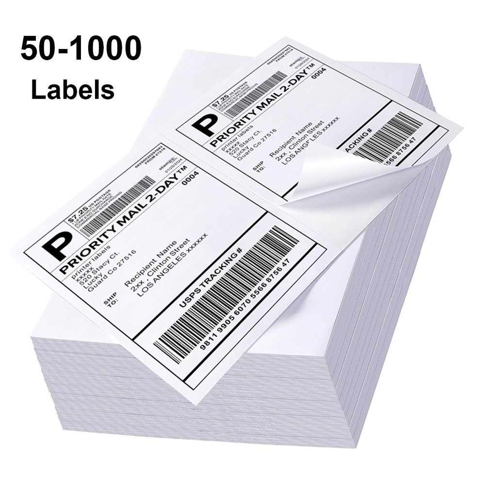 Half Sheet Shipping Labels 8.5×5.5 Self Adhesive 2 Per Sheet Blank Labels 2-UP