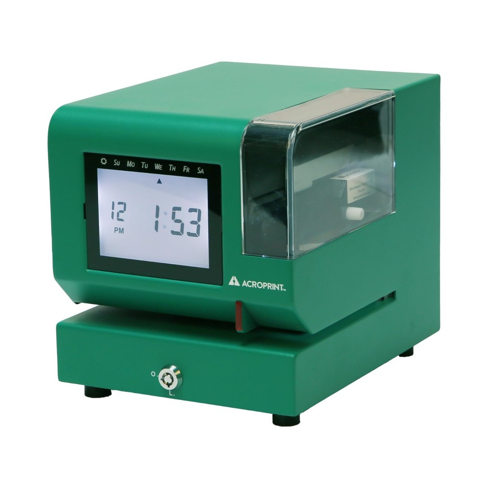 Acroprint M150MC4 Heavy-Duty Digital Time Recorder, Steel Construction, Backlit