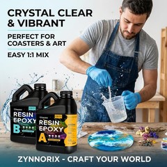 Epoxy Resin Kit 1 Gallon,High Gloss, Food Safe & UV Resistant Best for DIY, Art,