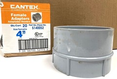 Case of 20 CANTEX 4 in Schedule 40 Female Adapters for Metal or PVC Conduit NEW