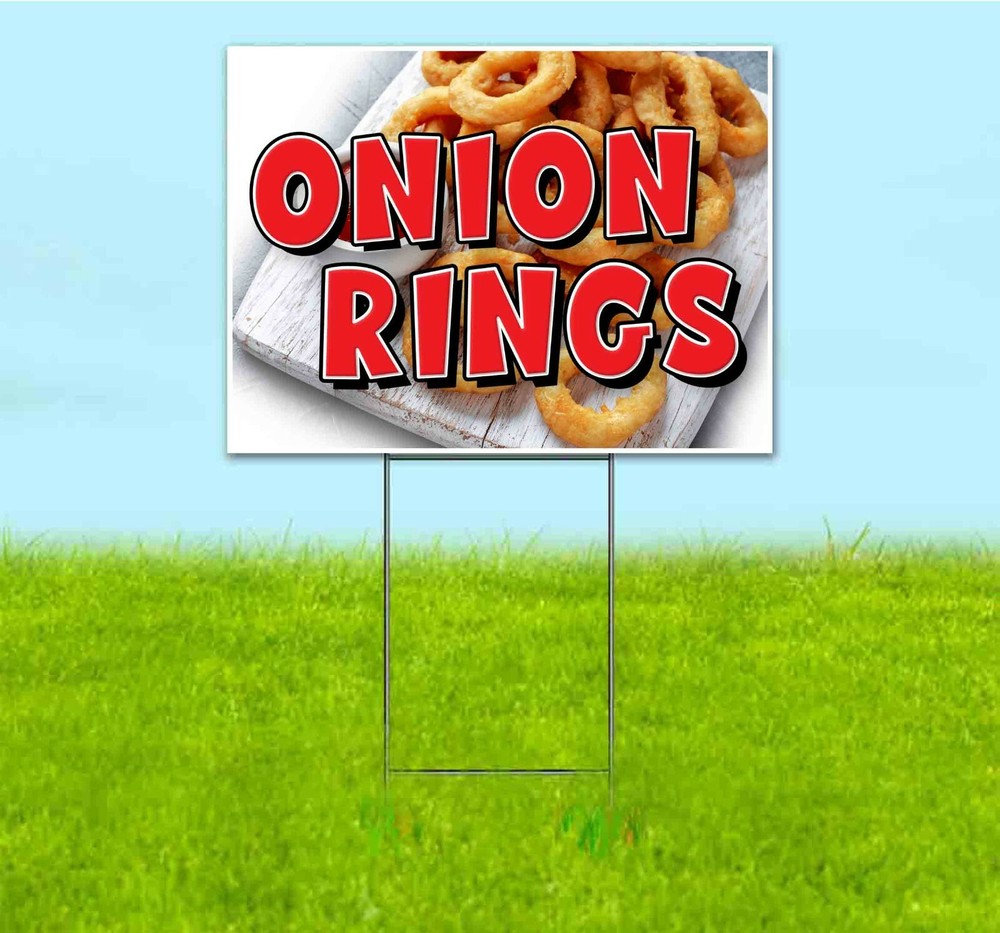 ONION RINGS 18×24 Yard Sign Corrugated Plastic Bandit CARNIVAL FAIR FOOD