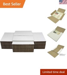 10 White Vinyl Record LP Shipping Mailer Boxes – Adjustable Height – STRONG 3…