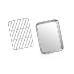 9 Inch Baking Sheet Pan with Rack Set, Joyfair Stainless Steel 9 Inch, Silver