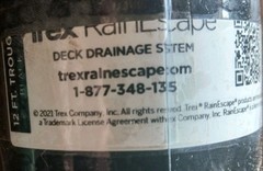 Trex RainEscape Deck Drainage Trough 12′ – BLACK NEW