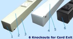 24″ 6 TR Outlets Hardwired Power Strip, HR206V1
