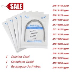 10 Packs/100pcs Dental Orthodontic Stainless Steel Rectangular Arch Wires Ovoid