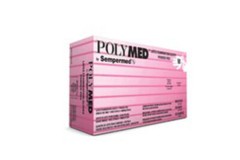 Polymed Latex Gloves- MEDIUM 1000/case Powder-Free, Micro-rough Textured surface