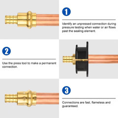 (Pack of 10) 1/2″ Copper Press X 1/2″ PEX Crimp Coupling Brass Adapter, for Cop