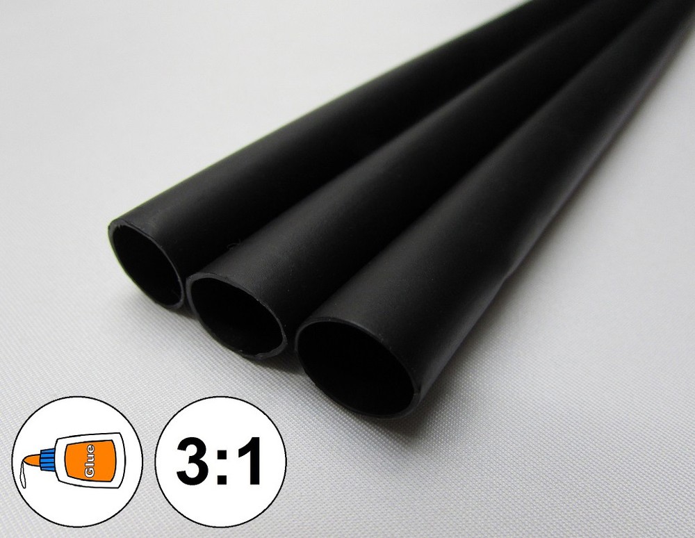 (1 FOOT) 1.5″ Black Heat Shrink Tube 3:1 Dual Wall Adhesive Glue Marine/to 1-1/2