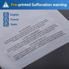 Clear Poly shipping Bags with Suffocation Warning -10X13,11×14,12×15,14×20,18×24