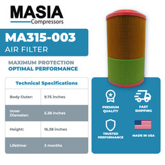 GA-55 8000 Hours Filter Kit (1613-9503-00, 1622-4601-80, 1622-3656-00)