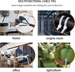 100 BLACK CABLE ZIP TIES Heavy Duty UV Resistant UL 4″ 6″ 8″ 12″ 15″ 18″ 24″ 36″