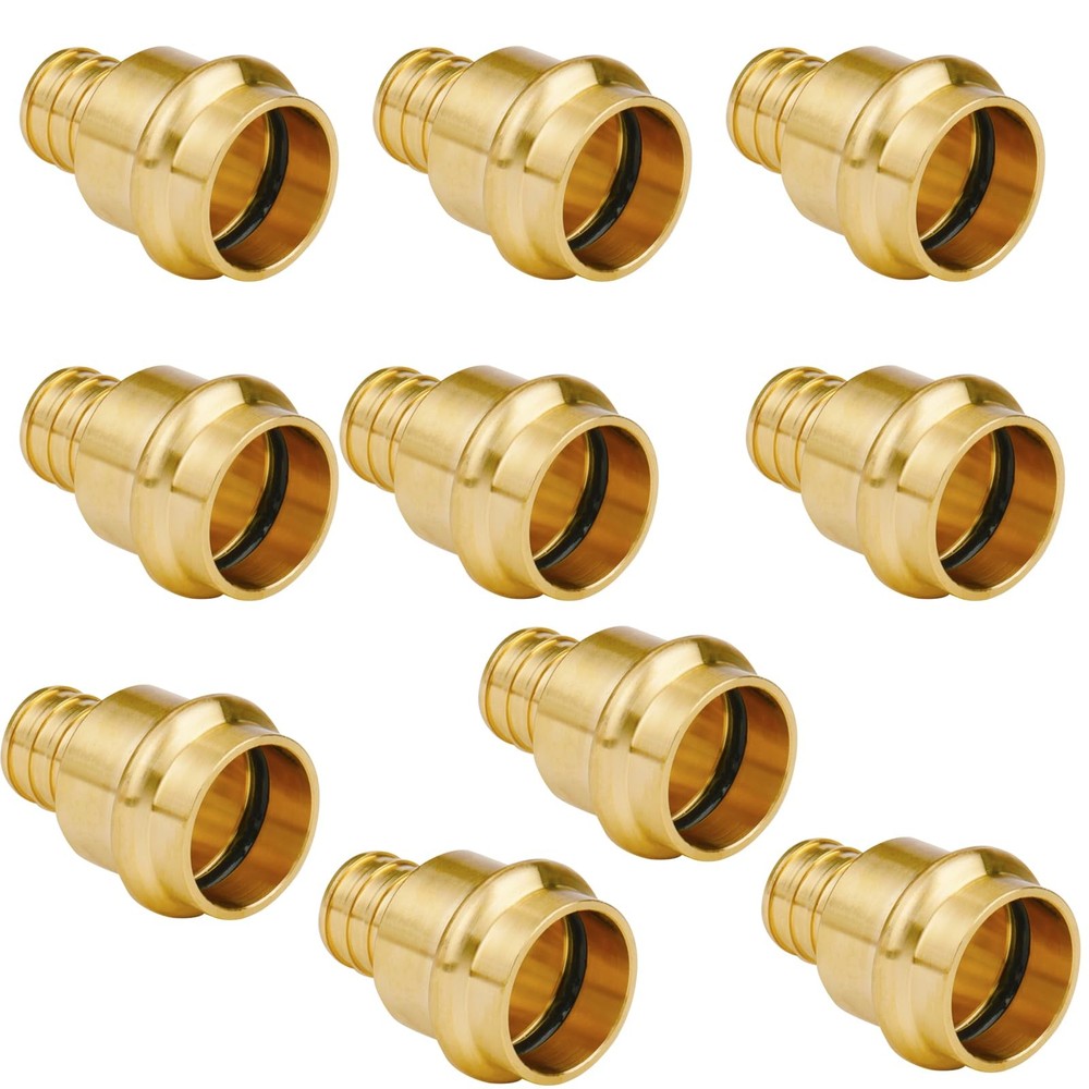 WHK 10Pack 3/4″ ProPress Brass Crimp Adapters for Copper to PEX B, LeadFree