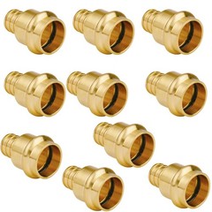 WHK 10Pack 3/4″ ProPress Brass Crimp Adapters for Copper to PEX B, LeadFree