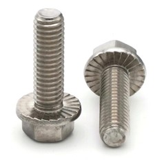 Flange Bolts Serrated Hex Flange Bolts 18-8 Stainless Steel #10-32 Select Length