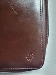 Franklin Covey 7-Ring Classic Zip Planner Office Binder Vintage Brown Leather