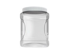Plastic 32 oz. Parts Storage Clear Grip Jar with Screw on Lid 3.5″ x 3.5″ x 5.5″
