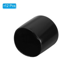 12 Pcs 1-1/4″ ID Round Rubber End Caps Flexible Rubber Bolt Covers Caps Black