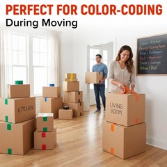 2″ x 110 Yards Multi-Color Packing Tape, 6 Colors Pack – 2.0 Mil Carton Sealing