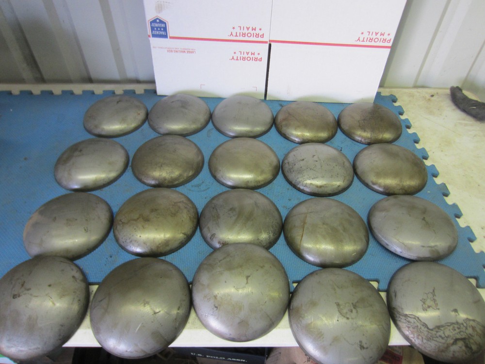 Pipe Caps: domed steel, weld on size 6-5/8 inch Outside Diameter. Lot of 20