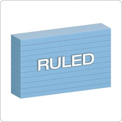 Ruled Color Index Cards, 3″ x 5″, Blue, 100 Per Pack (7321 BLU)