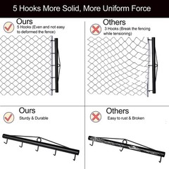 Chain Link Fabric Fence Stretcher,5-Thicken Hook Bar,31.5 Inch Woven Wire Str…