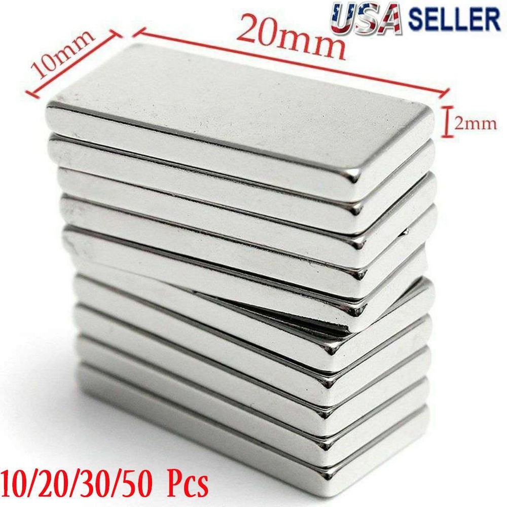 50X Large Neodymium N52 Block Magnet Super Strong Rare Earth Rectangle 20x10x2mm