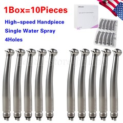 4 Hole Dental High Speed Handpiece Large Head Single Water Spray Air Turbine 10