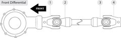 Caltric Front Drive Shaft Pairing Yokes Compatible with Yamaha Wolverine 350 Yfm