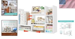 Compact Modern Desk Shelves – Adjustable Organizer with Anti-Fall Features