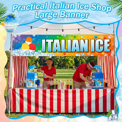 Italian Ice Banners Sign 2 X 10 Feet Italian Ice Flag Oxford Fabric Banners with