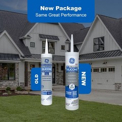 (3 Pack) GE Silicone 1 Window & Door Caulk Sealant Clear, 10.1 oz, Waterproof