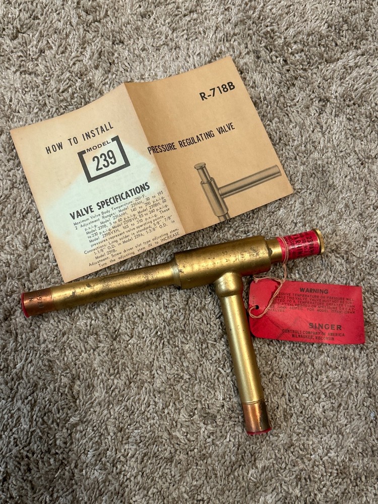 Singer Controls of America Mod 239 239AWHL Evaporation Pressure Regulating Valve