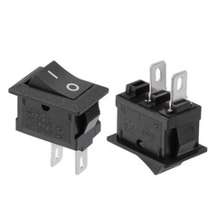 uxcell 5PCS KCD11 AC 125V/6A 250V/3A SPST 2 Terminal 2 10*15mm 5pcs, Black