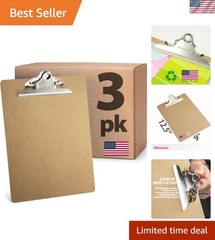 Environmentally Friendly Clipboards, Letter Size, 3-Piece Set with Hanging Hole