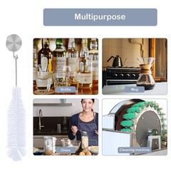 Bottle Brush – Ideal for Cleaning Narrow Neck Swing Top Glass, B-white+1pack