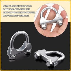 2Pcs 1-1/4″ 32mm Exhaust U Clamp Muffler U-Bolt Clamps Hanger Automotive