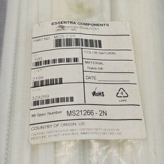 (QTY 100) Essentra Components MGS-2-01 Grommet Strips, Nylon 6/6, Natural Color