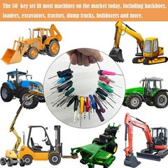 50 Heavy Equipment Keys Master Set Cat Case JD JCB Hyster Komatsu Kubota Volvo
