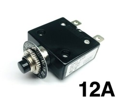 NEW 12 Amp Push Button Thermal Circuit Breaker 12-50V DC 125-250V Volt AC 12A